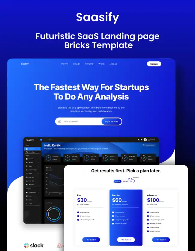 Saasify - SaaS Bricks Builder WordPress Landing Page Template