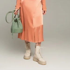 Elegant Satin Midi Skirt